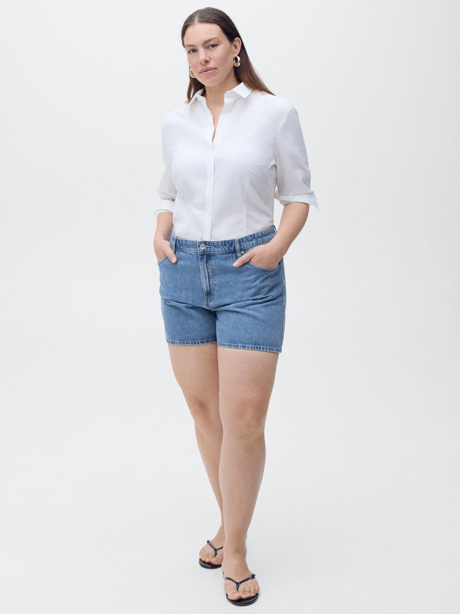 Product image 8 of 9, which shows Mango Zoey High Rise Denim Shorts, Open Blue, 10
