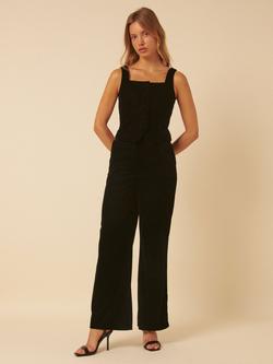 Nobody's Child Slim Fit Velvet Trousers, Black, Black