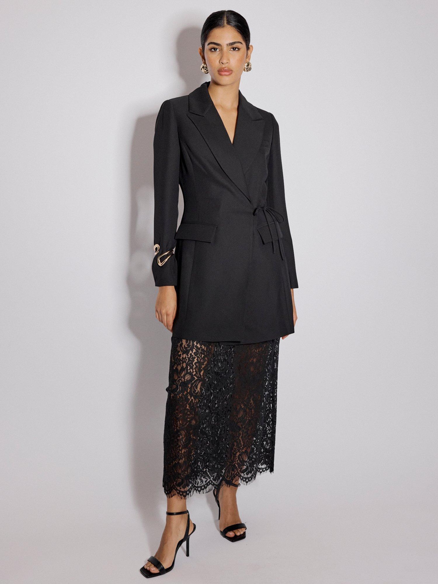 Product image 3 of 5, which shows Nobody's Child Asymmetrical Blazer Dress, Black, 6