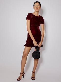 Nobody's Child Cosmo Velvet Mini Dress, Red - view 2, Red