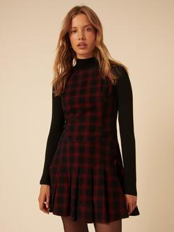Nobody's Child Merida Check Corduroy Mini Dress, Red/Black - view 2, Red/Black