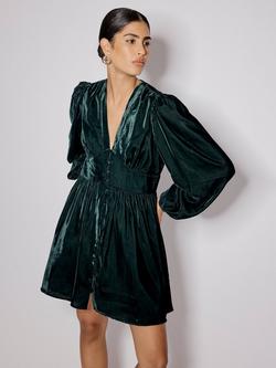 Nobody's Child Starlight Velvet Mini Dress, Green - view 2, Green