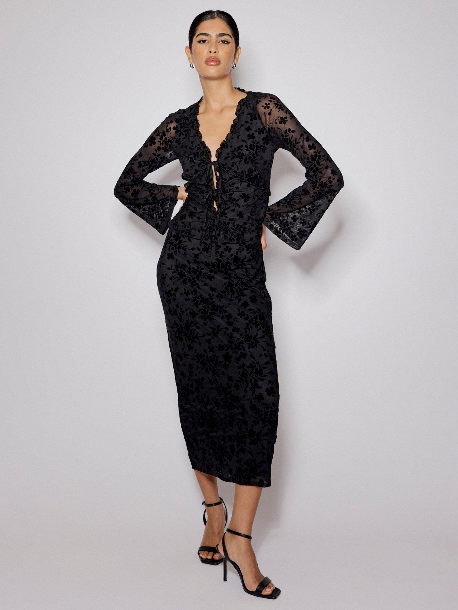 Product image 1 of 5, which shows Nobody's Child Devore Maxi Skirt, Black, 8