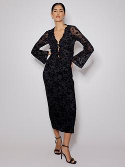 Nobody's Child Devore Maxi Skirt, Black, Black