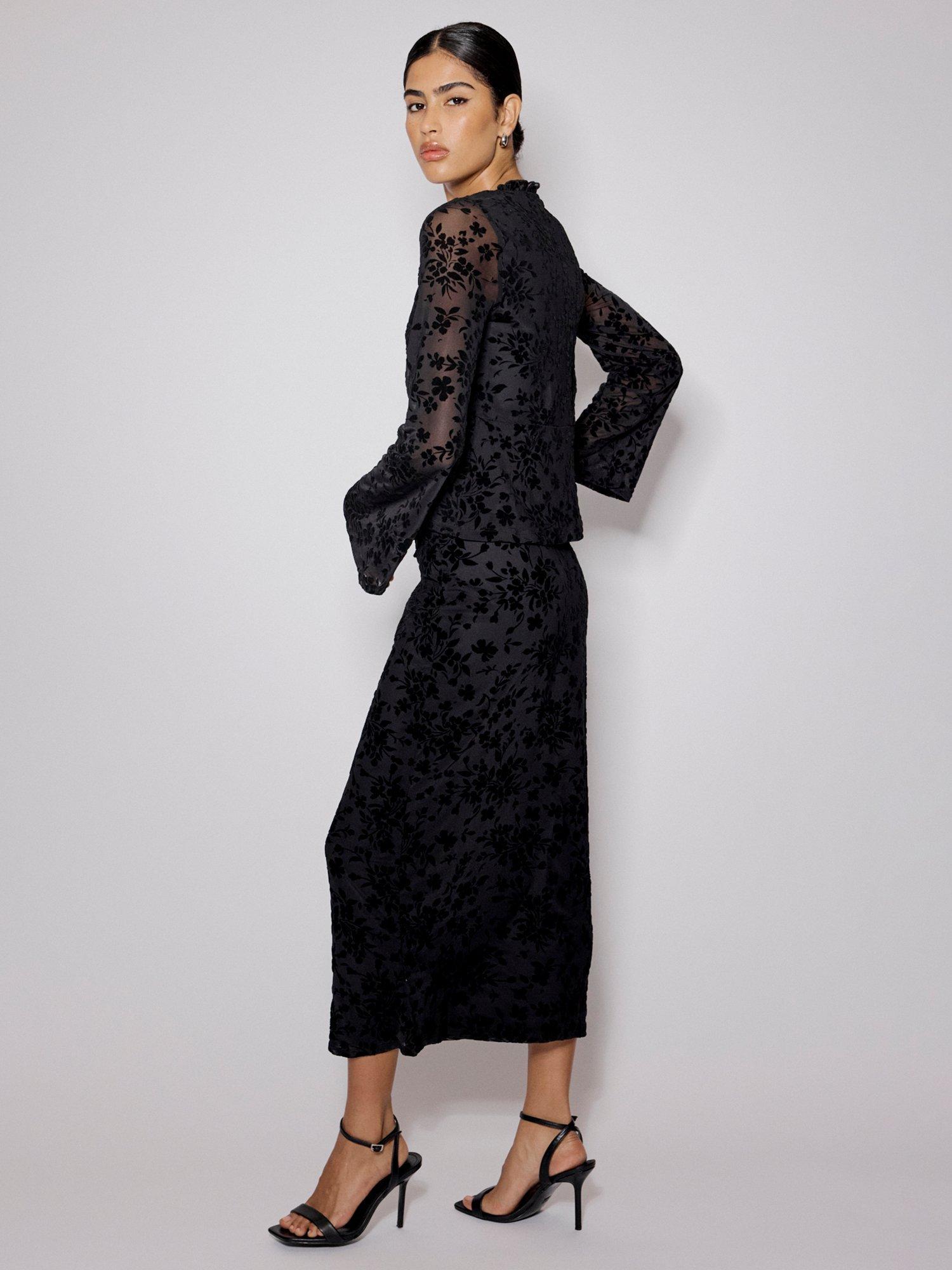 Product image 4 of 5, which shows Nobody's Child Devore Maxi Skirt, Black, 8