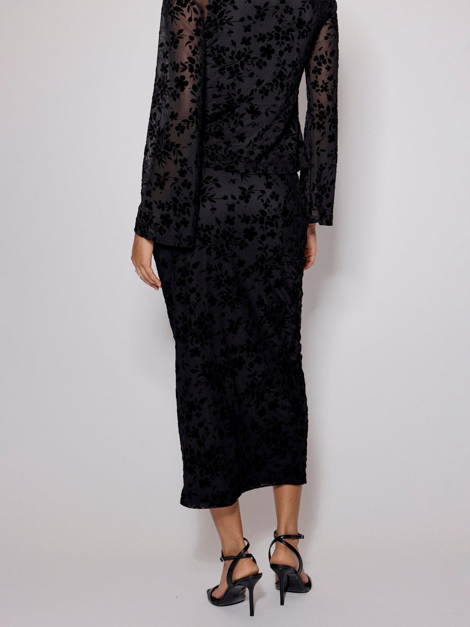 Product image 5 of 5, which shows Nobody's Child Devore Maxi Skirt, Black, 8