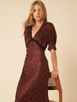 Nobody's Child Angela Occasion Polka Dot Midi Dress - view 2, Brown