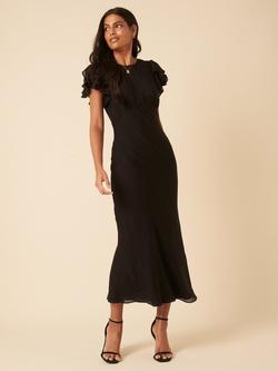 Nobody's Child Lola Occasion Ruffle Sleeve Midi Dress, Black