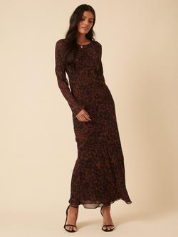 Nobody's Child Clarissa Occasion Animal Print Midi Dress, Brown