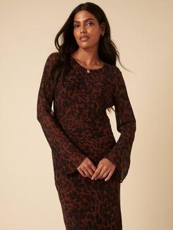 Nobody's Child Clarissa Occasion Animal Print Midi Dress - view 2, Brown