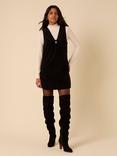 Nobody's Child Petite Nila Cotton Pinafore Mini Dress, Black