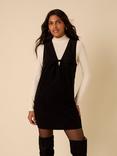 Nobody's Child Petite Nila Cotton Pinafore Mini Dress, Black