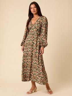 Nobody's Child Remy Floral Midi Dress containing LENZING™ ECOVERO™ Viscose, Green