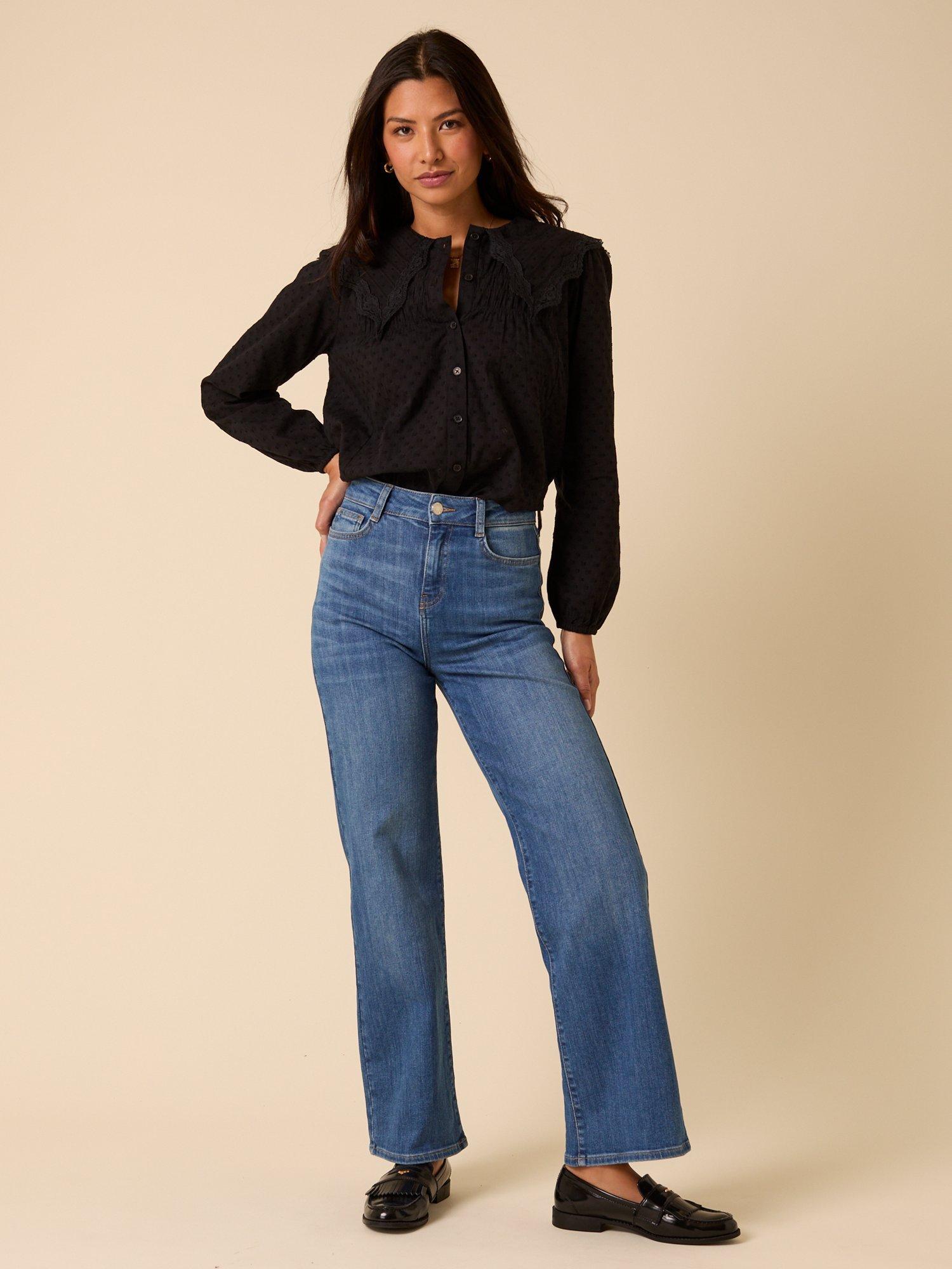 Product image 1 of 5, which shows Nobody's Child Augusta Oversized Collar Shirt, Black, 6