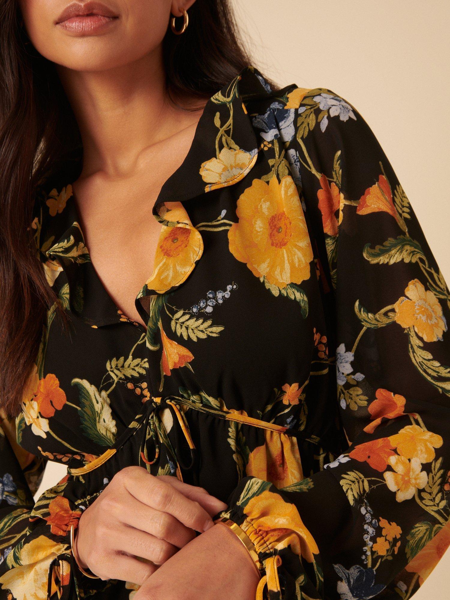 Product image 4 of 5, which shows Nobody's Child Kamala Ruffle Floral Top, Multi, 6