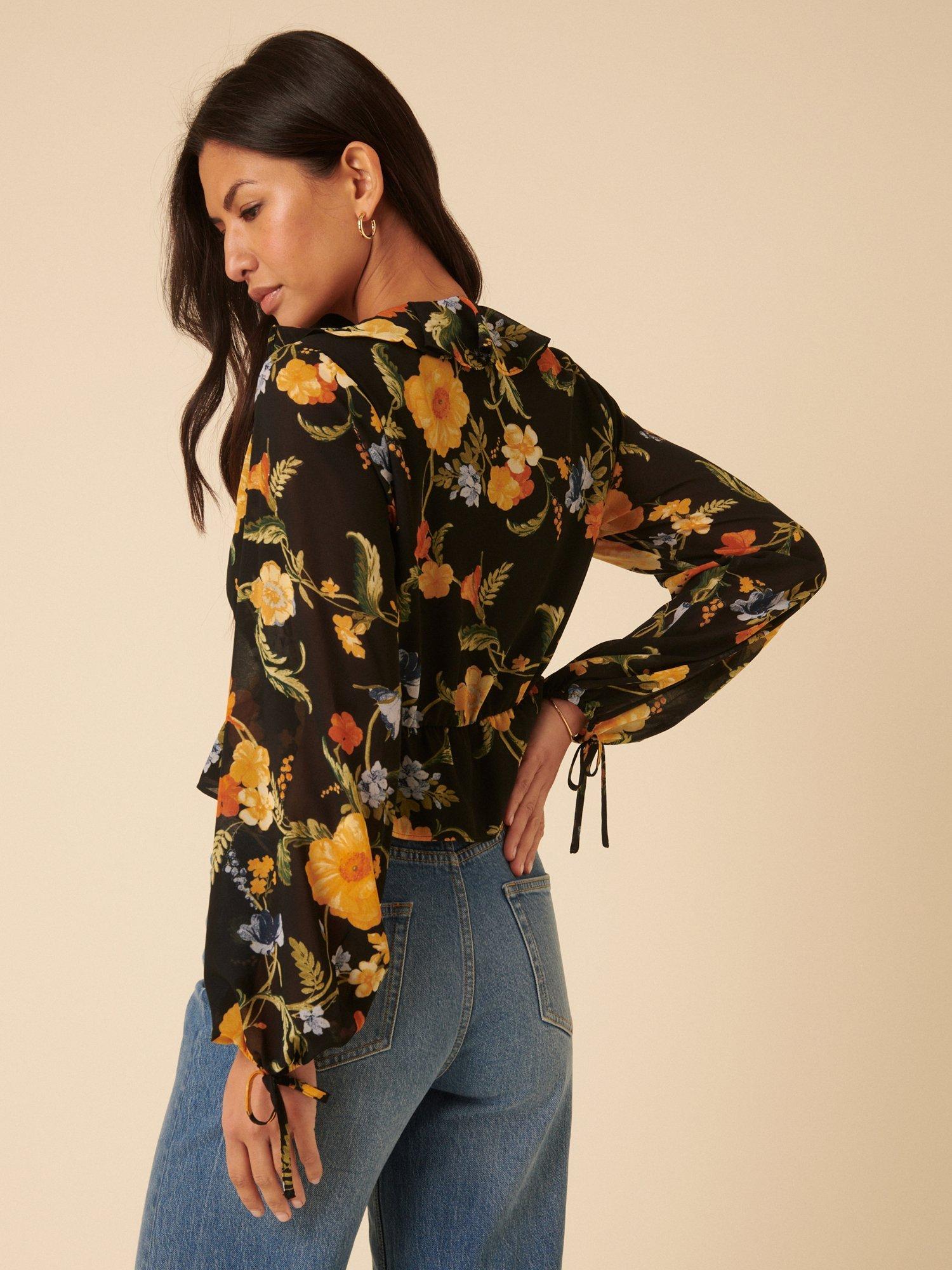 Product image 5 of 5, which shows Nobody's Child Kamala Ruffle Floral Top, Multi, 6