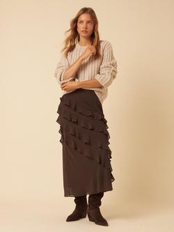 Nobody's Child Arden Ruffle Maxi Skirt, Brown, Brown