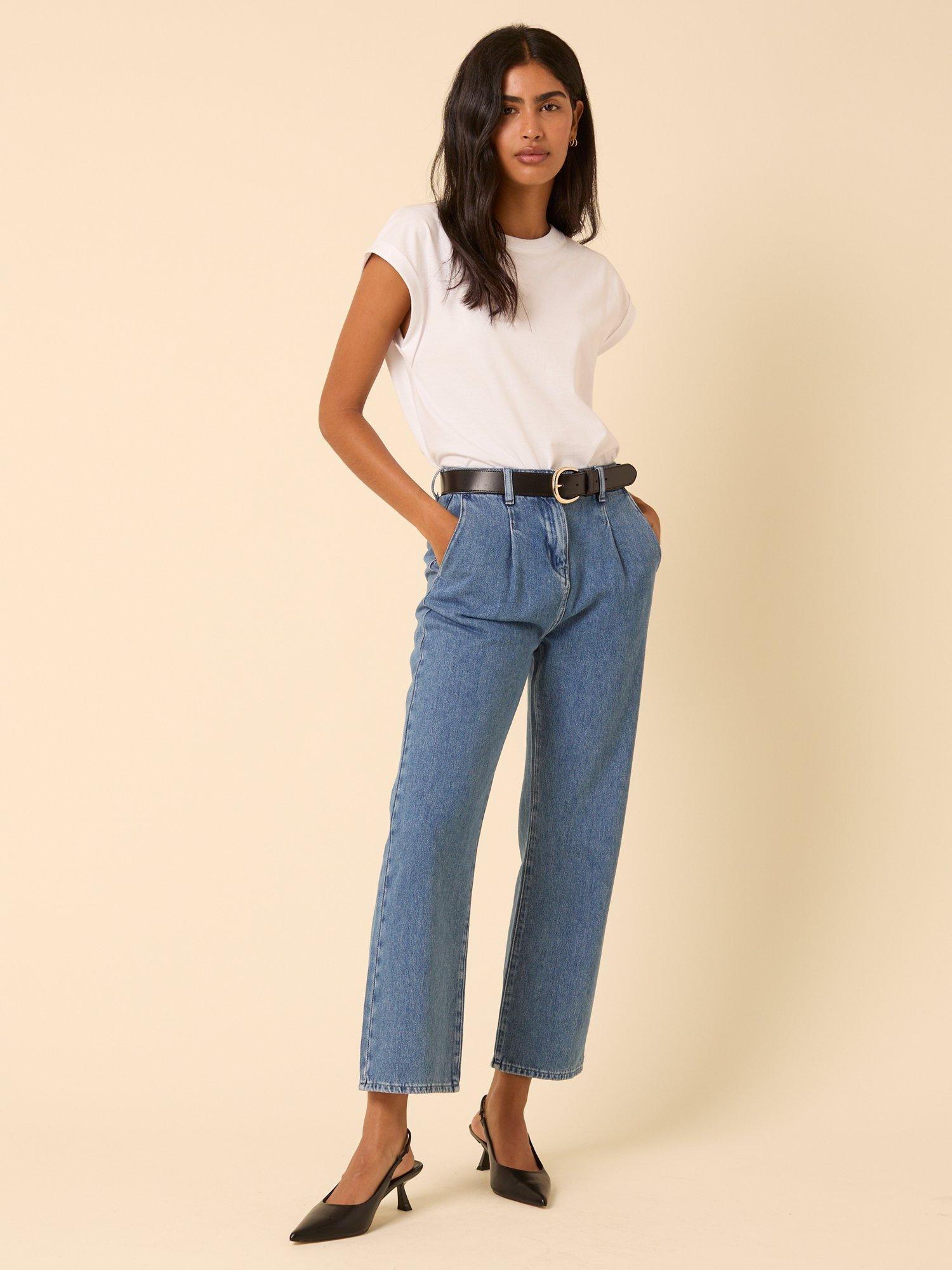 Nobody's Child Pleat Front Straight Jeans, Blue