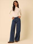 Nobody's Child Tie Waist Wide Leg Jeans, Blue