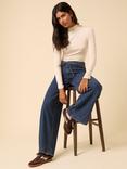 Nobody's Child Tie Waist Wide Leg Jeans, Blue