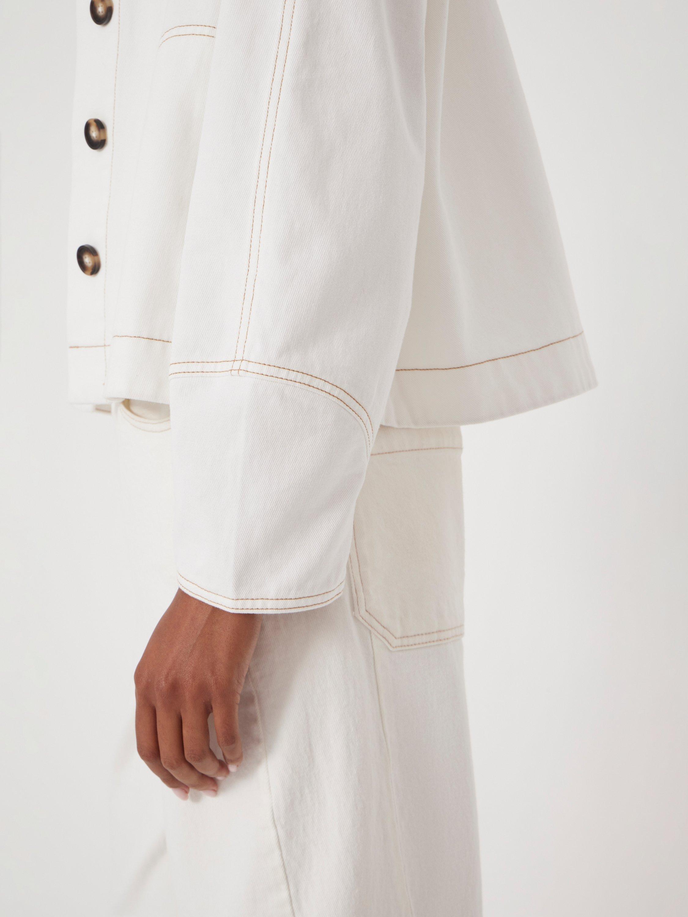 Product image 5 of 7, which shows HUSH Barrel Sleeve Swing Jacket, White, M-L