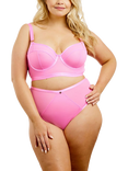 Oola Lingerie Soft Mesh Longline Balconette Bra, Pink