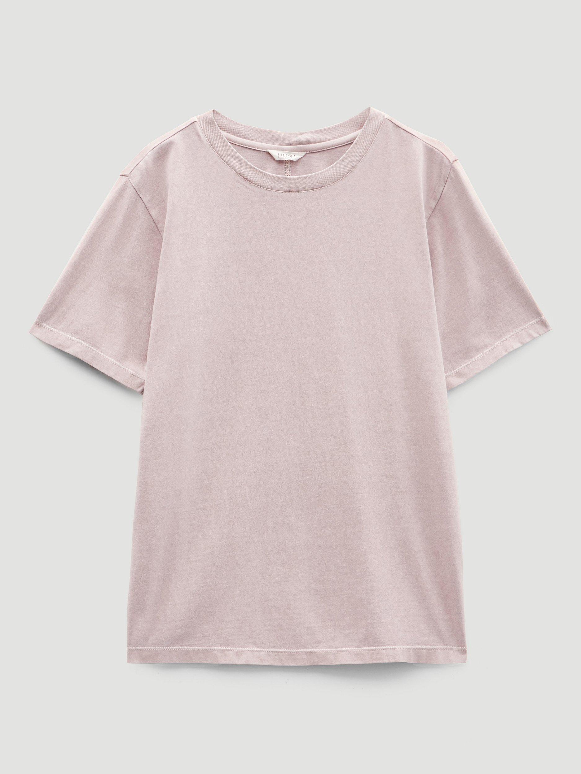 Product image 4 of 5, which shows HUSH Rosie Regular Fit T-Shirt, Rosewood Pink, XXS