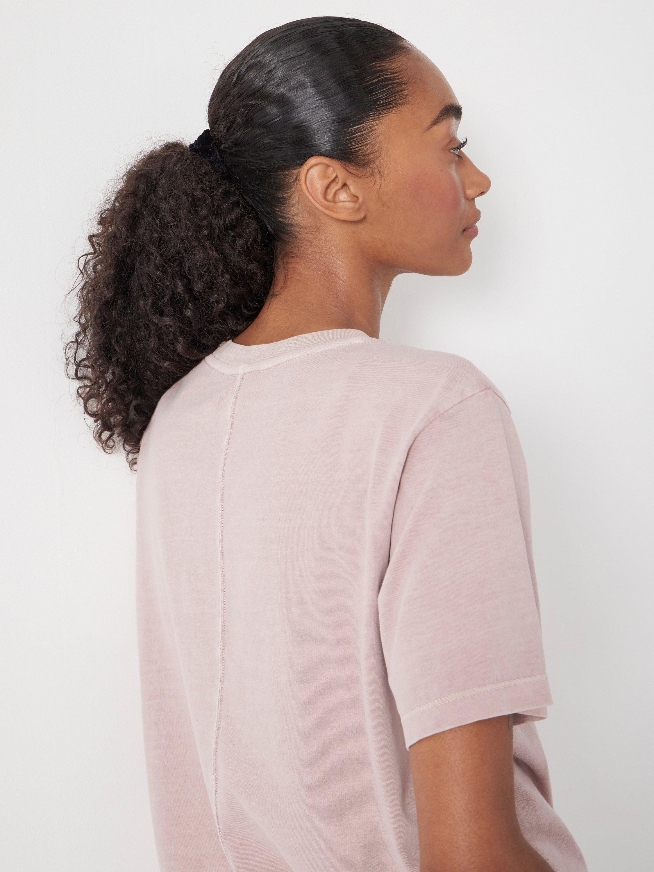 Product image 5 of 5, which shows HUSH Rosie Regular Fit T-Shirt, Rosewood Pink, XXS