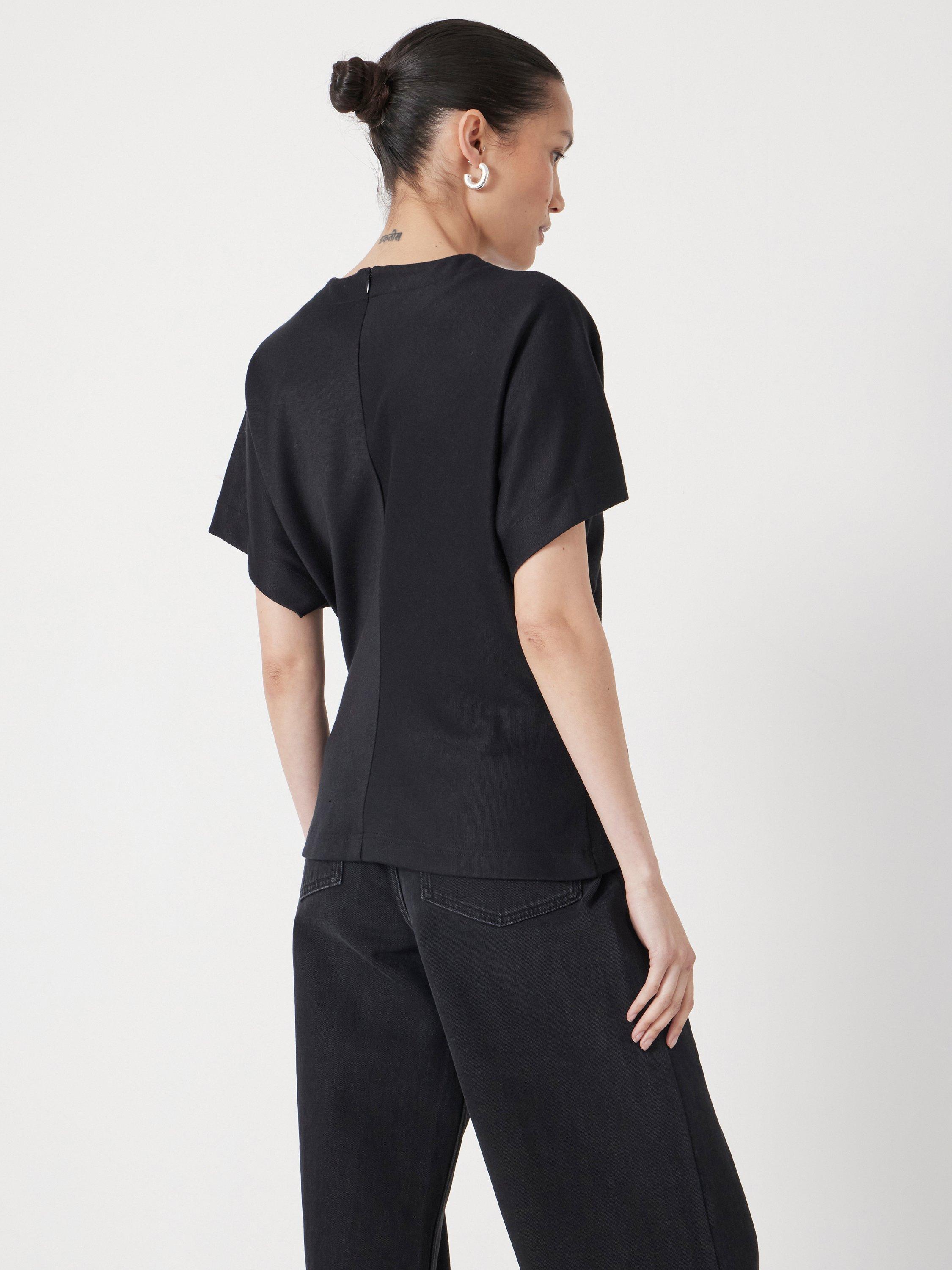 Product image 5 of 6, which shows HUSH Front Seam Grown On Sleeve Top, Black, L