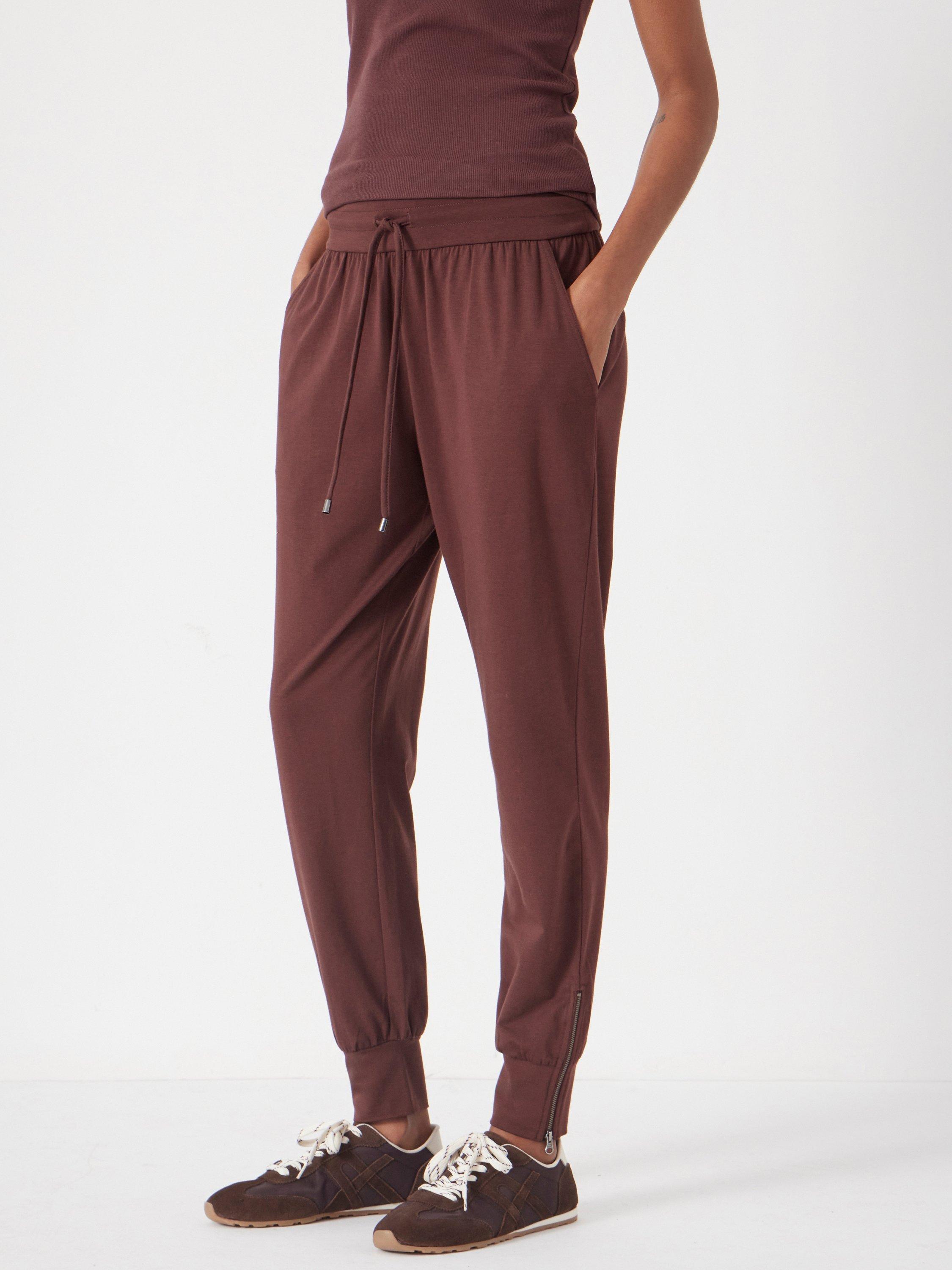 Product image 1 of 7, which shows HUSH Amie Tapered Joggers, Burgundy, 12