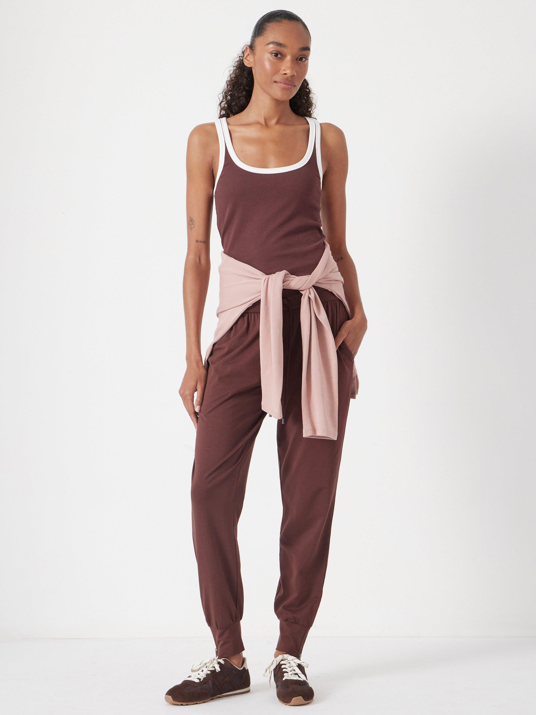 Product image 2 of 7, which shows HUSH Amie Tapered Joggers, Burgundy, 12