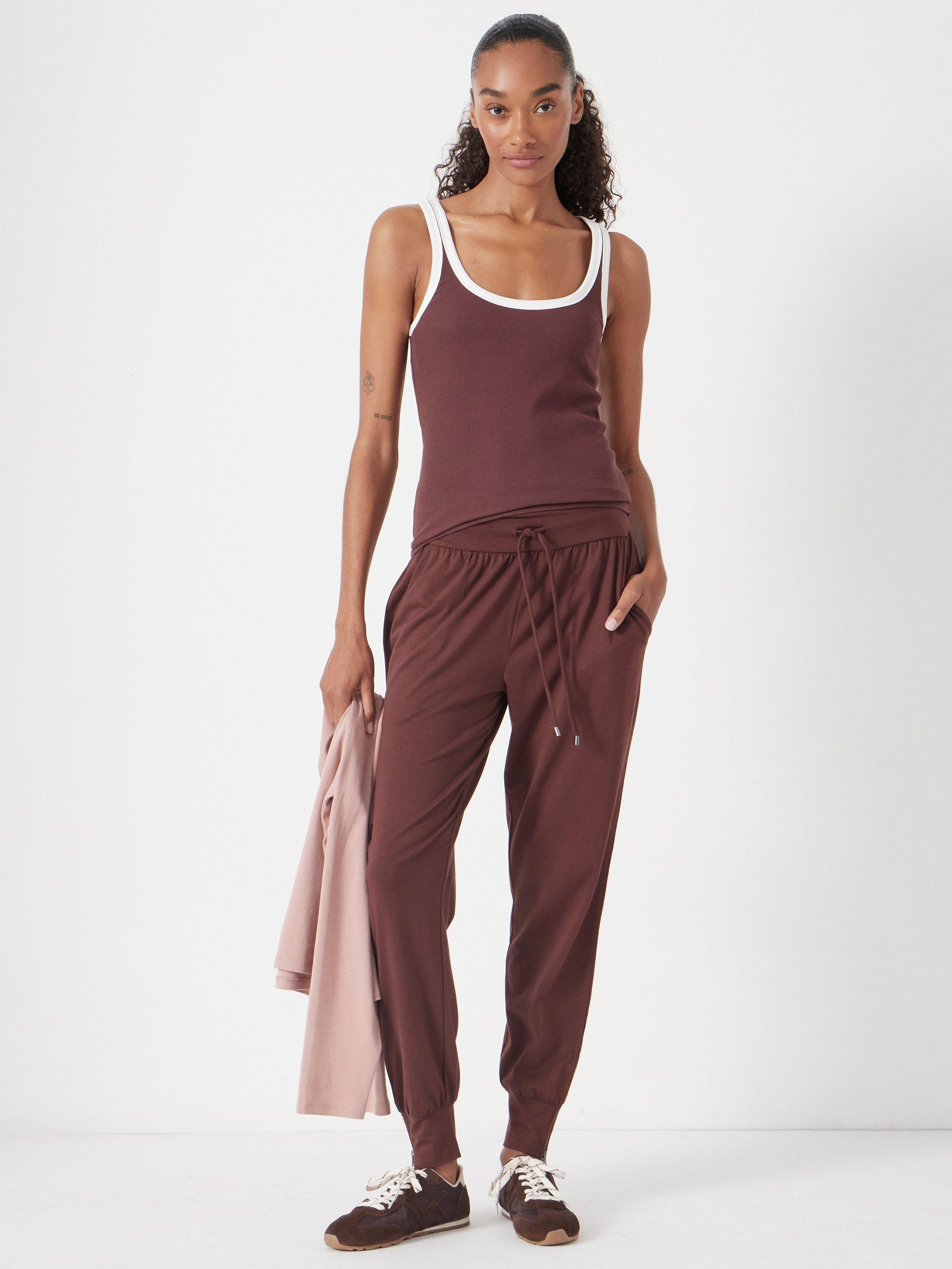 Product image 4 of 7, which shows HUSH Amie Tapered Joggers, Burgundy, 12