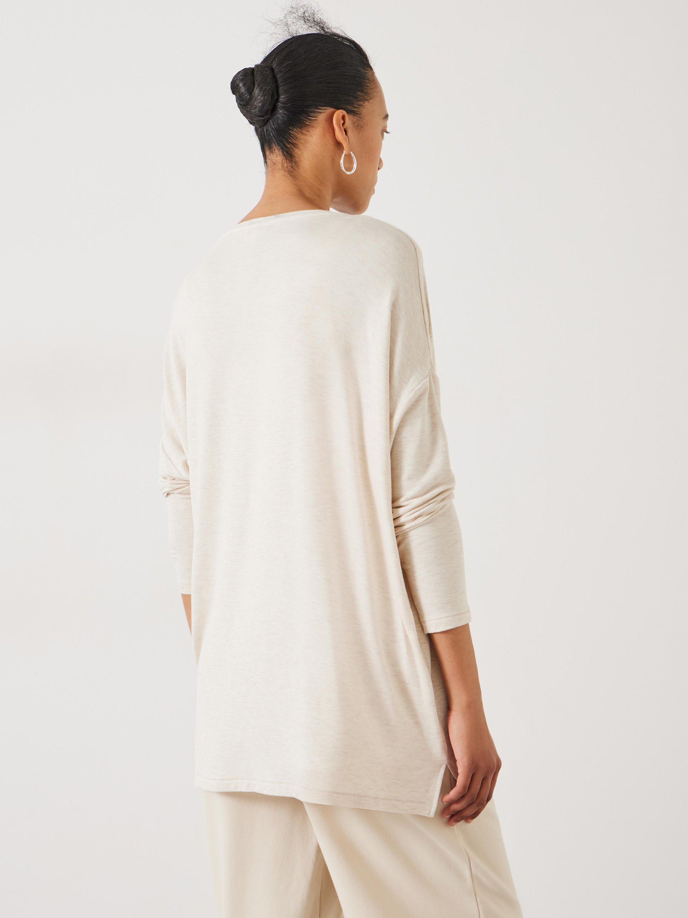 Product image 3 of 5, which shows HUSH Gillian Top, Oatmeal Marl, XS-S