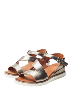 Moda in Pelle Kapur Leather Sandals - view 2, Pewter