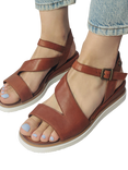 Moda in Pelle Kapur Leather Strappy Sandals, Tan