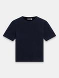 Mint Velvet Fitted Crew Neck Knit T-Shirt, Navy