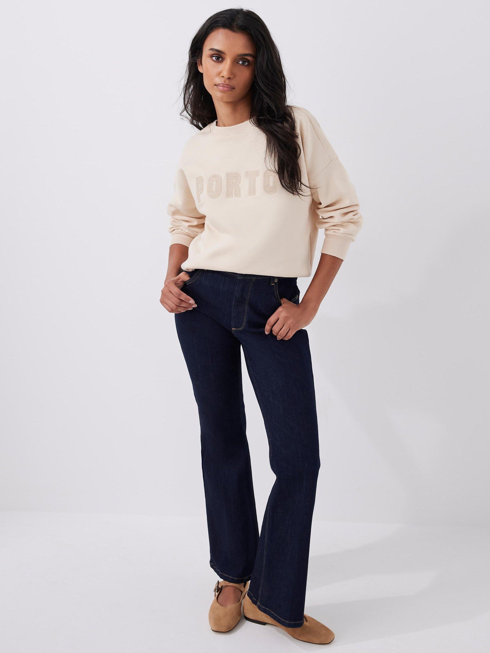 Product image 4 of 8, which shows Mint Velvet Porto Embroidered Motif Sweatshirt, Natural, XS