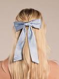 Rewritten Satin Hair Bow, Pale Blue