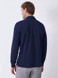 Crew Clothing Cotton Blend Regular Fit Long Sleeve Polo Shirt, Bright Blue