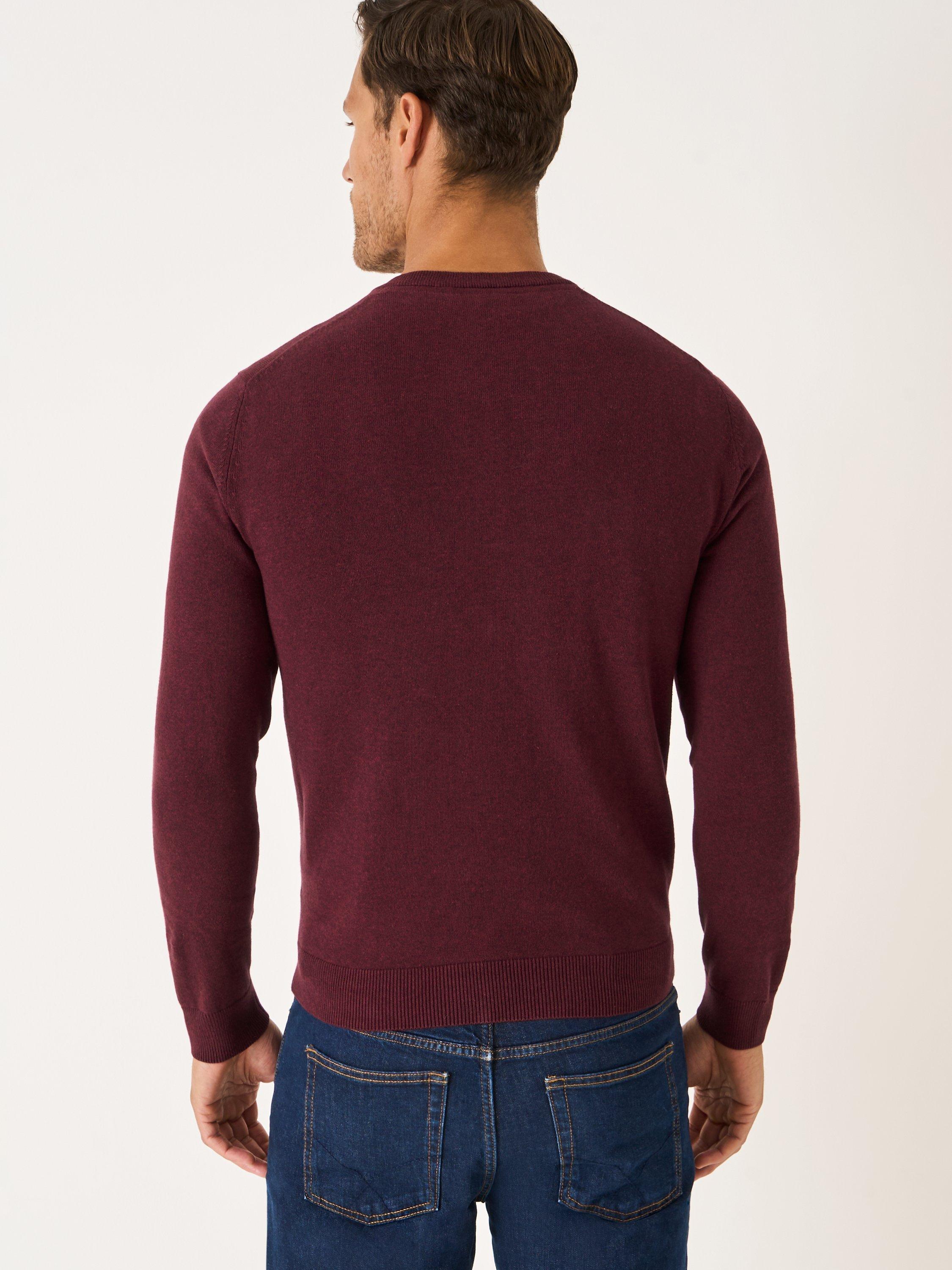 Product image 2 of 5, which shows Crew Clothing Cotton Long Sleeved Jumper, Red Wine, L