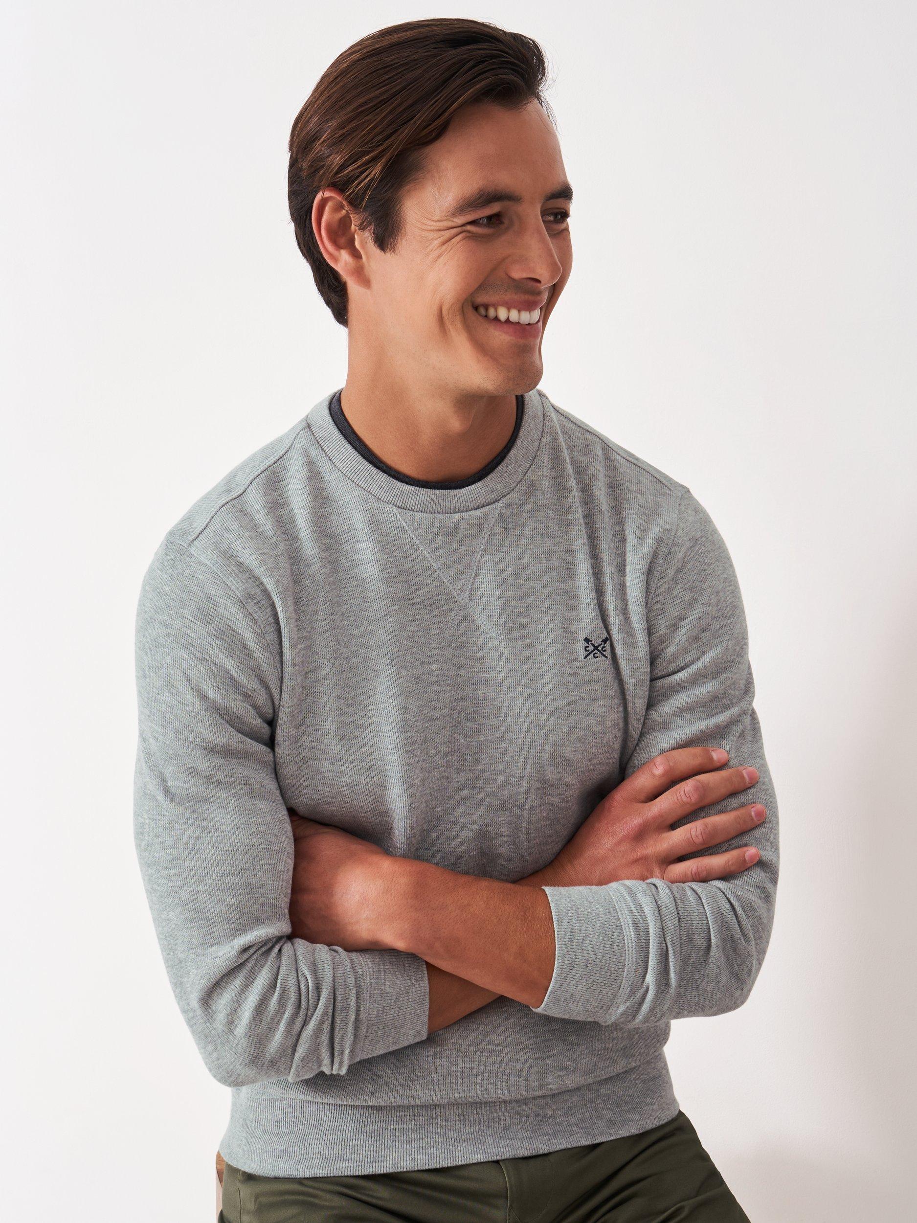Product image 1 of 5, which shows Crew Clothing Classic Crew Neck Jumper, Mid Grey, L