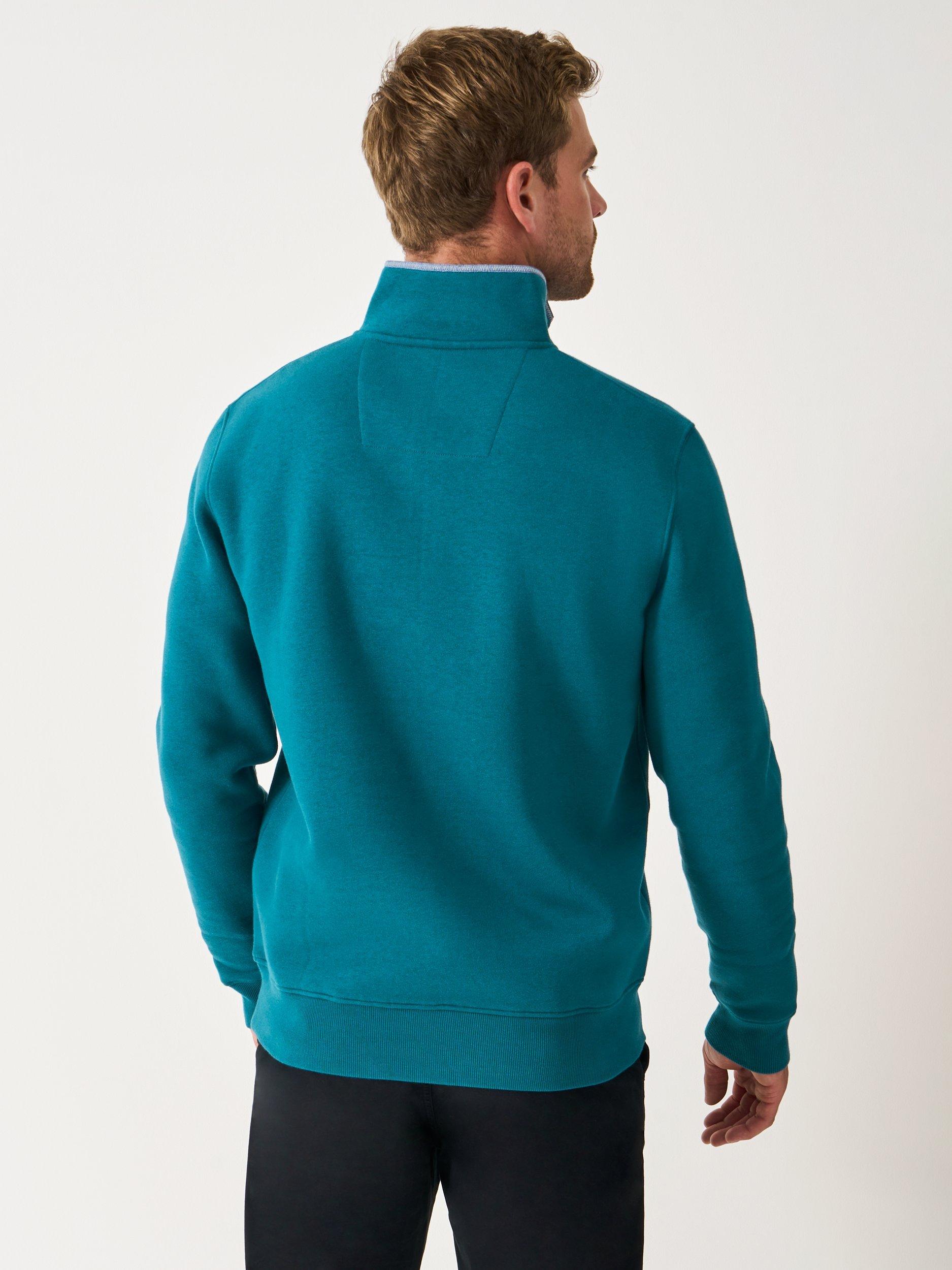 Product image 2 of 5, which shows Crew Clothing Classic Half Zip Sweatshirt, Cobalt Blue, XS