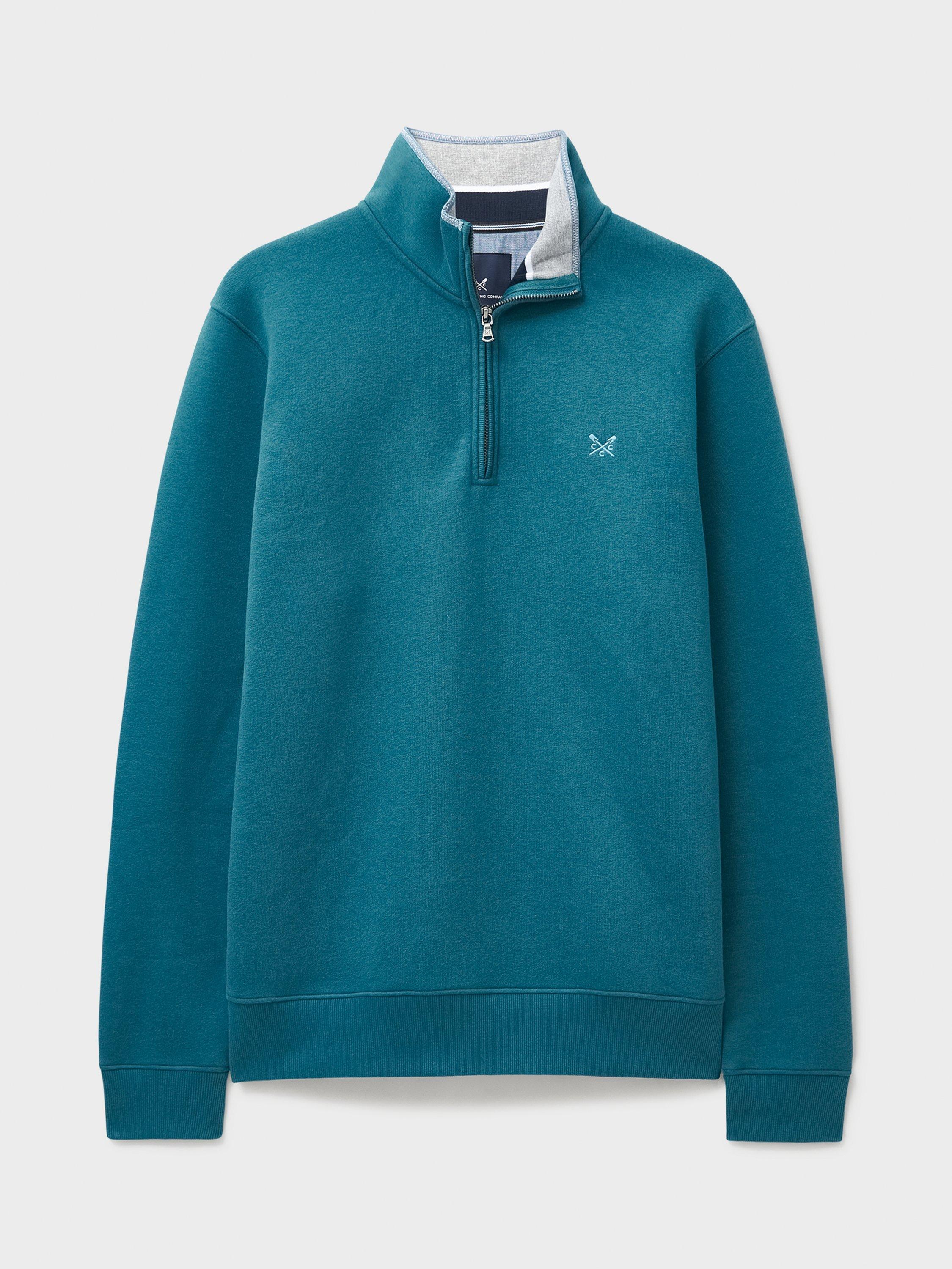 Product image 5 of 5, which shows Crew Clothing Classic Half Zip Sweatshirt, Cobalt Blue, XS