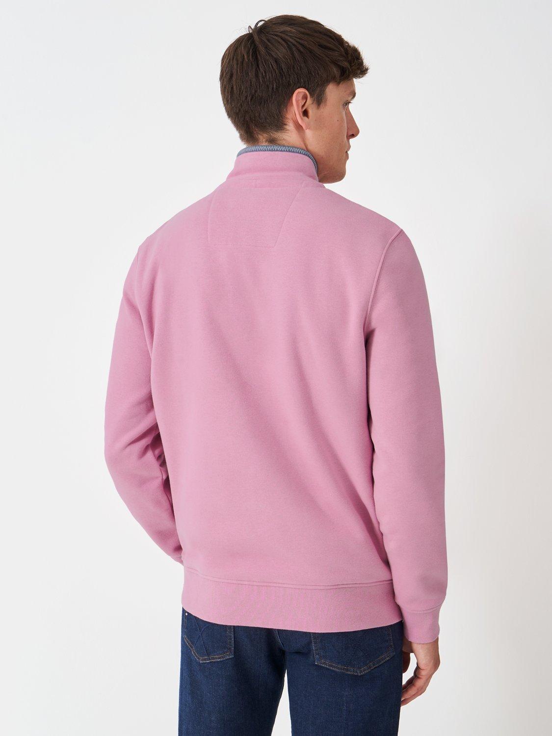 Product image 2 of 5, which shows Crew Clothing Cotton Blend Half-Zip Jumper, Rose, XS
