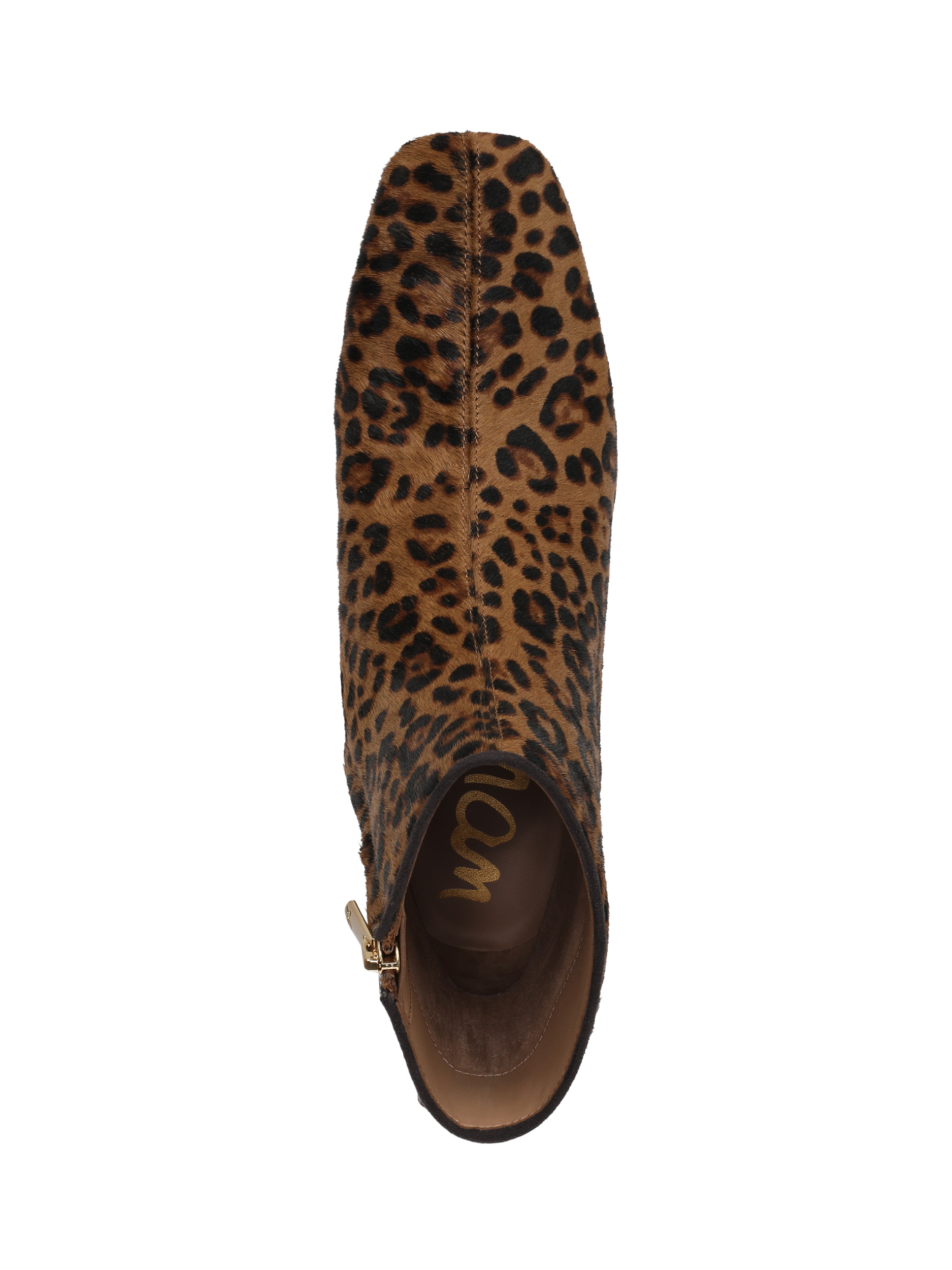 Product image 5 of 6, which shows Sam Edelman Paige Suede Print Ankle Boots, Brown/Multi, 3