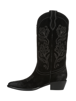 Sam Edelman Rue Suede Cowboy Boots - view 2, Black