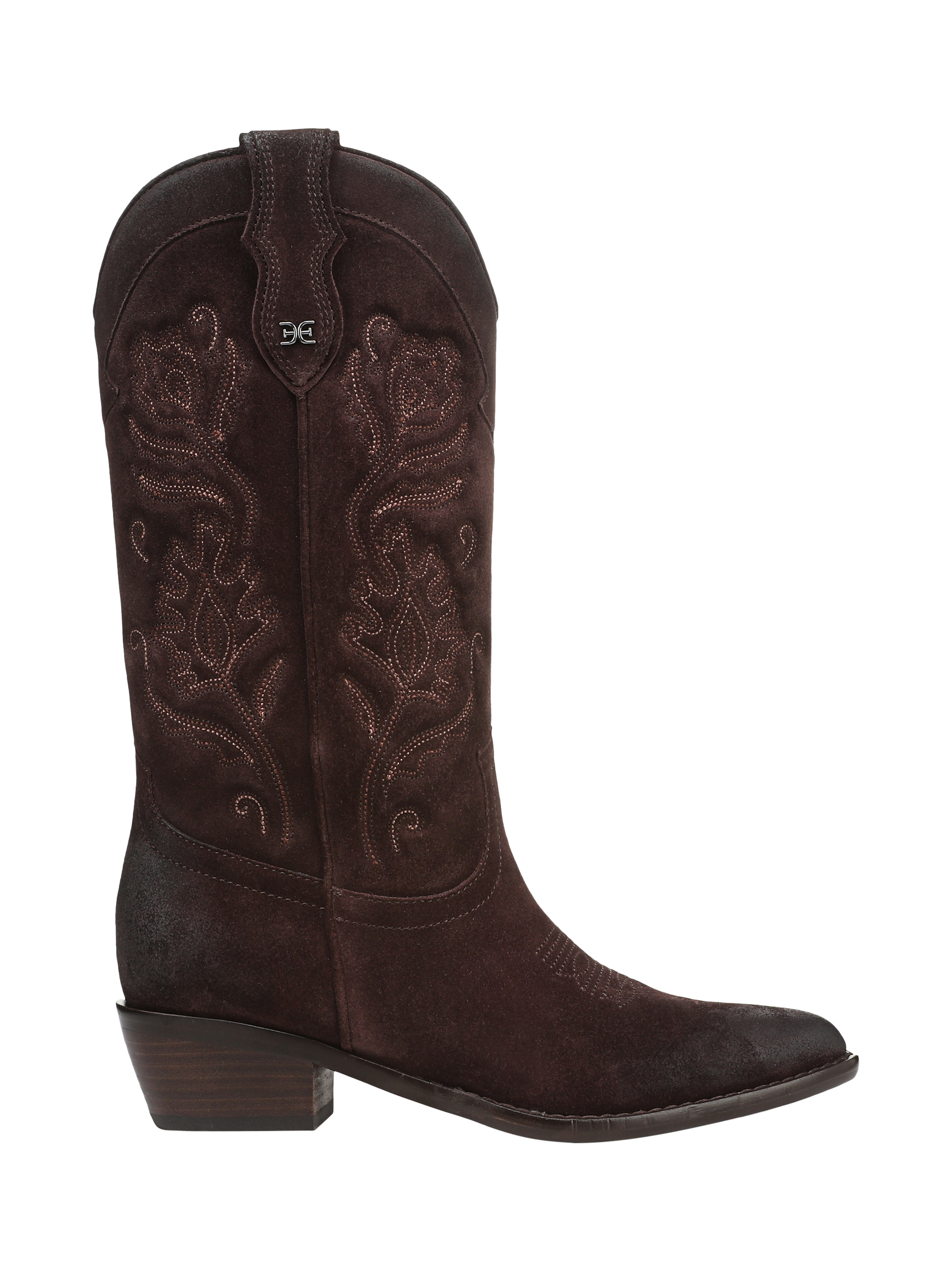 Product image 1 of 6, which shows Sam Edelman Rue Suede Cowboy Boots, Cafe Noir, 3