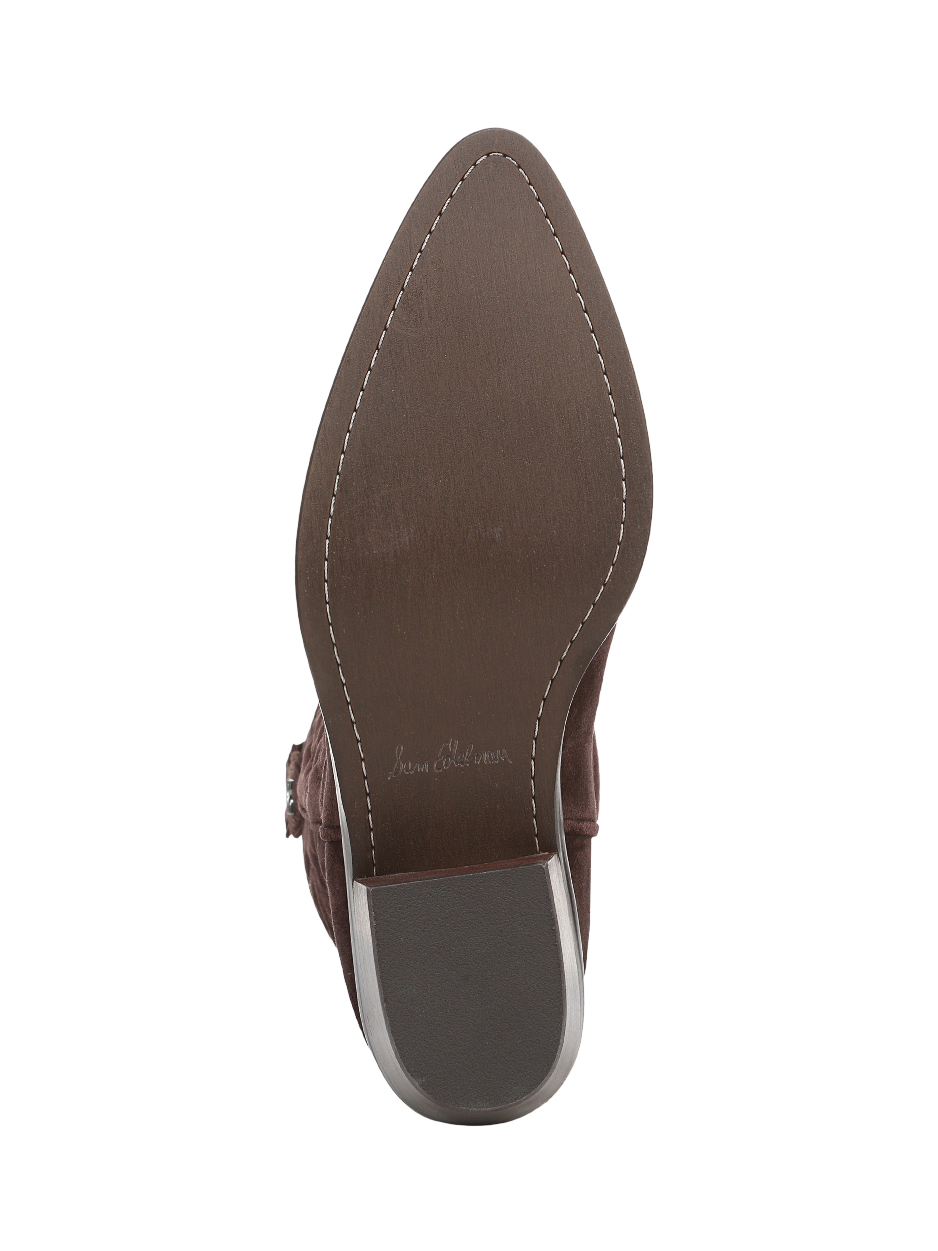 Product image 6 of 6, which shows Sam Edelman Rue Suede Cowboy Boots, Cafe Noir, 3