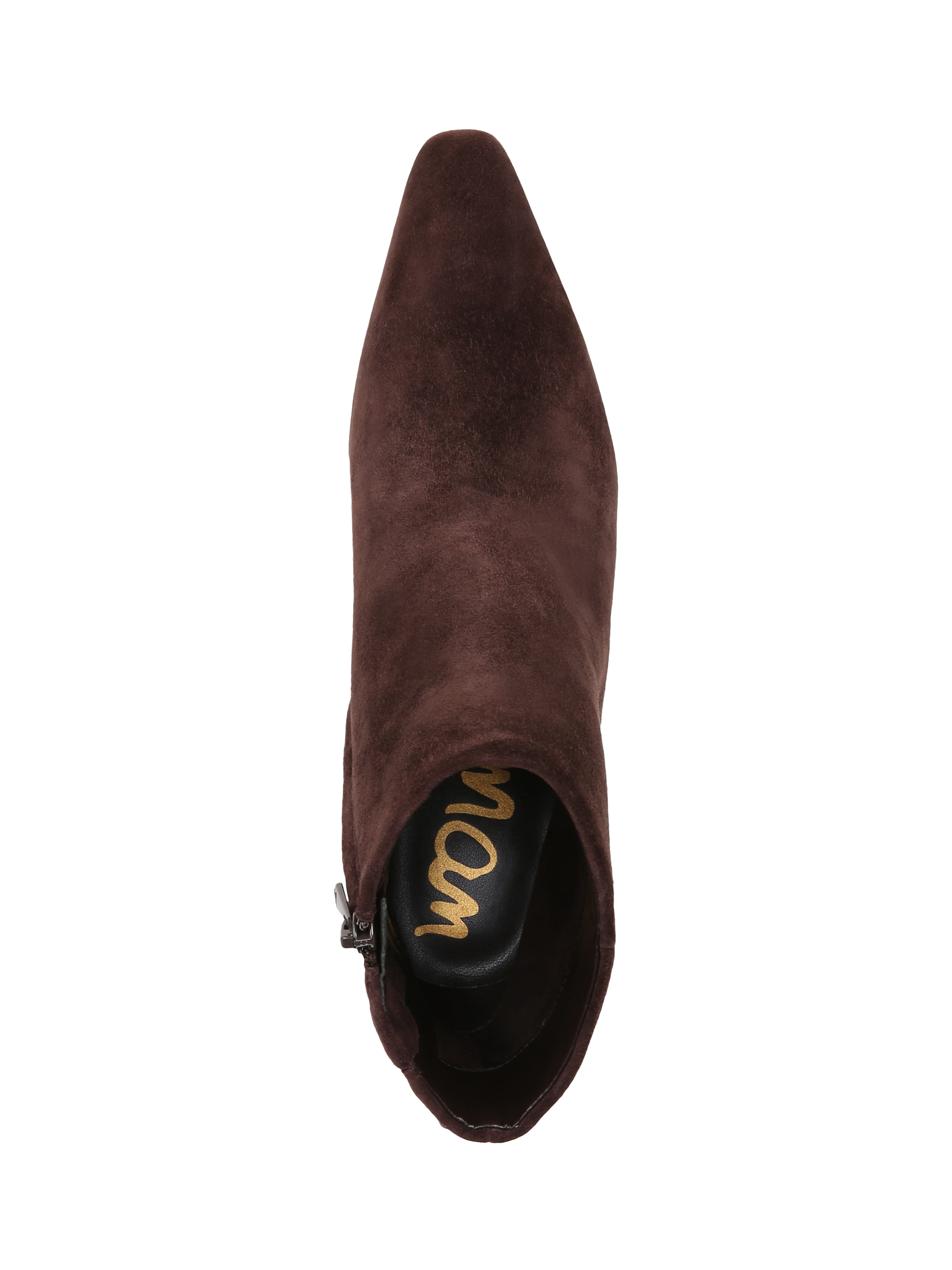 Product image 5 of 6, which shows Sam Edelman Saige Suede Ankle Boots, Cafe Noir, 3