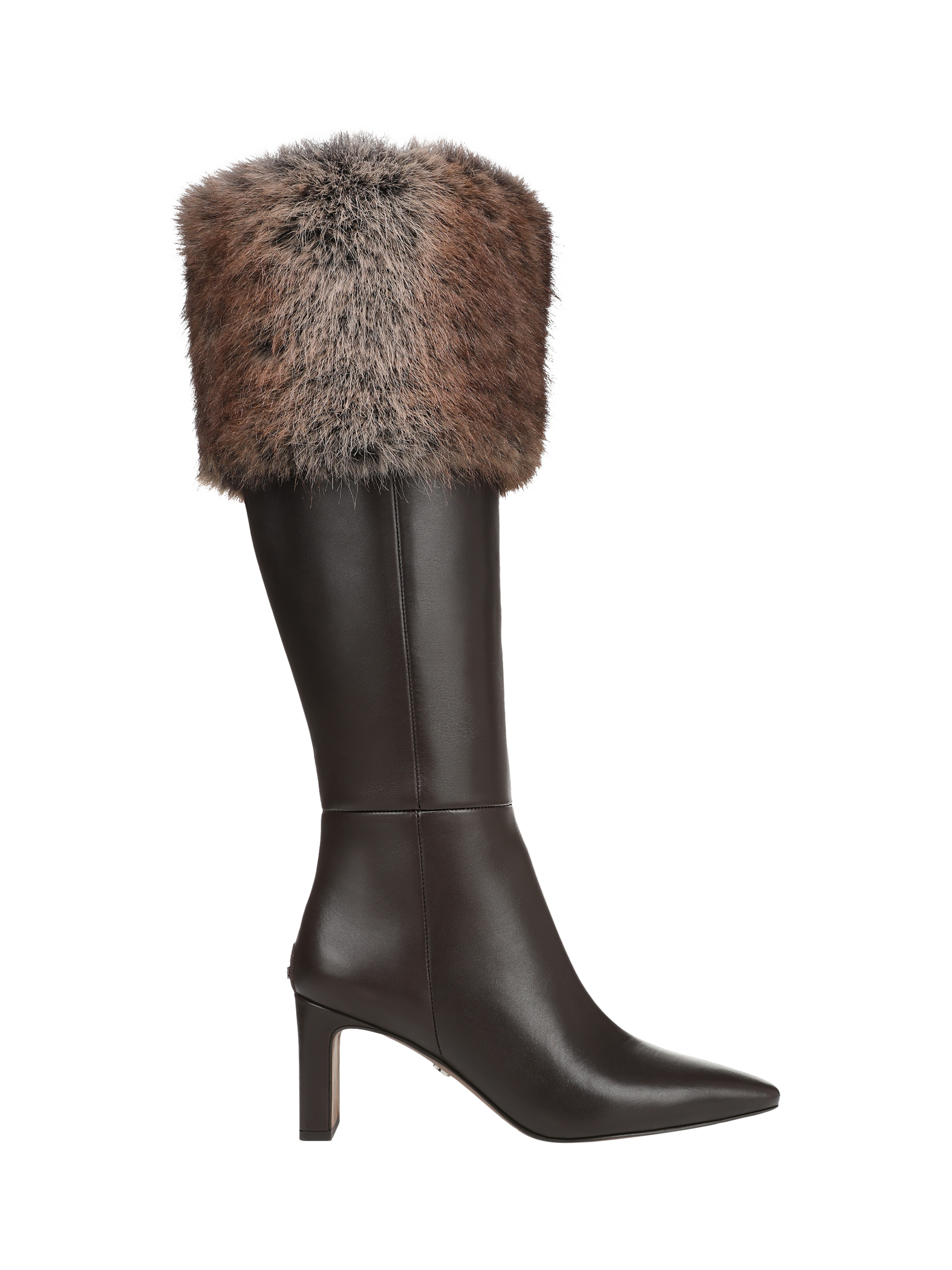 Product image 1 of 6, which shows Sam Edelman Sylvia Cosy Leather Knee High Boots, Brown/Multi, 4